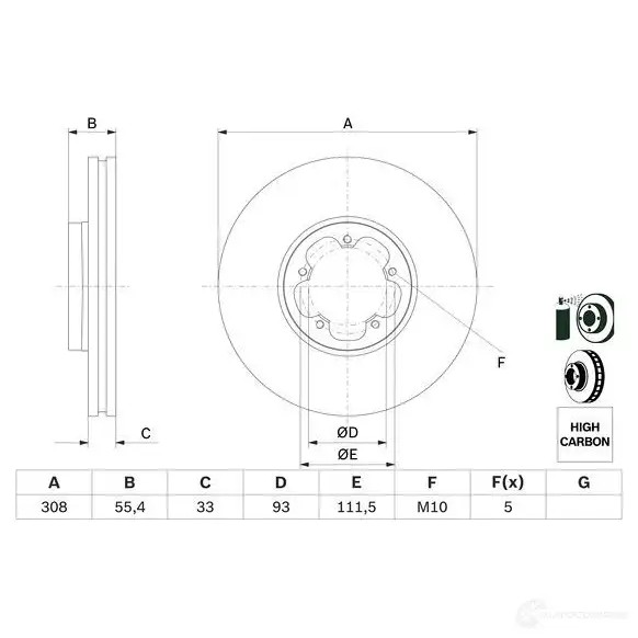 Тормозной диск BOSCH 0986479f46 1437241129 J P2UWP0