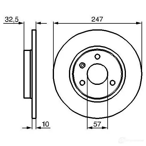 Тормозной диск BOSCH BD 122 338761 QR4I7 0986478142