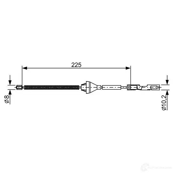 Трос ручника, стояночного тормоза BOSCH BC27 05 BE66TX 1987482705 355689