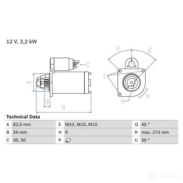 Стартер BOSCH 331206 0986015930 7WE693I 1 593