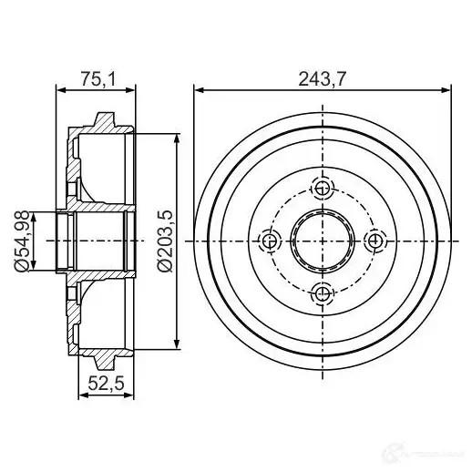 Тормозной барабан BOSCH 338680 DB3 62 0VQDNH 0986477292