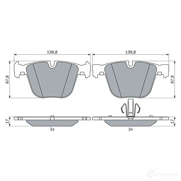 Тормозные колодки, комплект BOSCH 0986424612 1437243538 85A 4J5