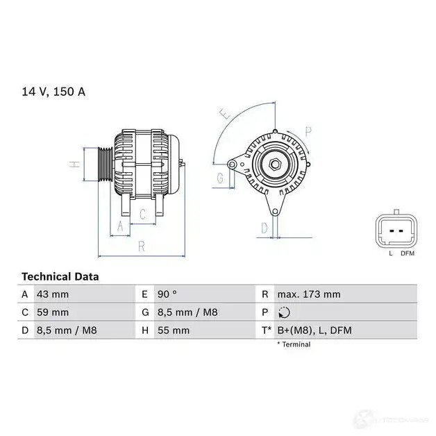 Генератор BOSCH 0986080290 A4N0TR 333264 8 029