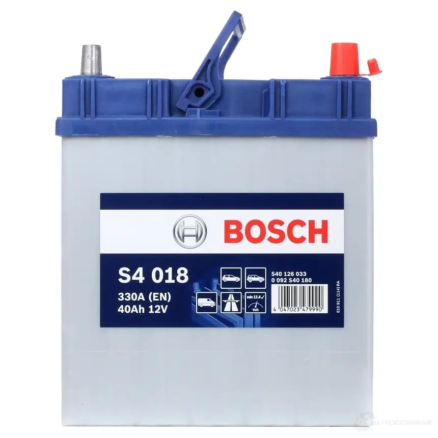 Аккумулятор 40 ач обратная 330 а 12 в Кальциевый [CA/CA] silver jis 187x127x227 BOSCH 0092S40180 540 126 033 12V 40Ah 330A 304131
