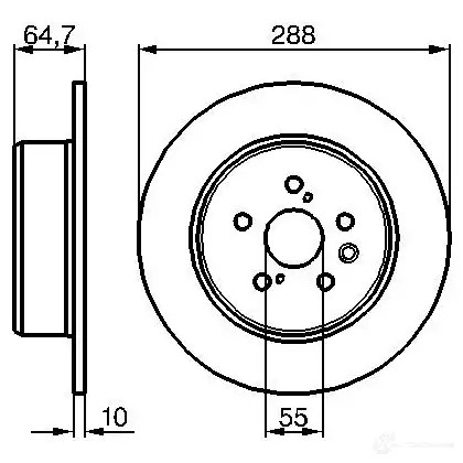 Тормозной диск BOSCH 0986479243 339502 BD5513 E1 90 R -02C0372/0089