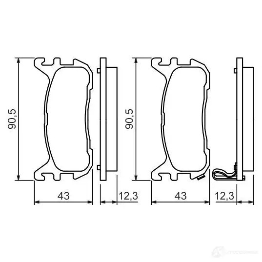 Тормозные колодки, комплект BOSCH BP1403 342449 23387 0986494482