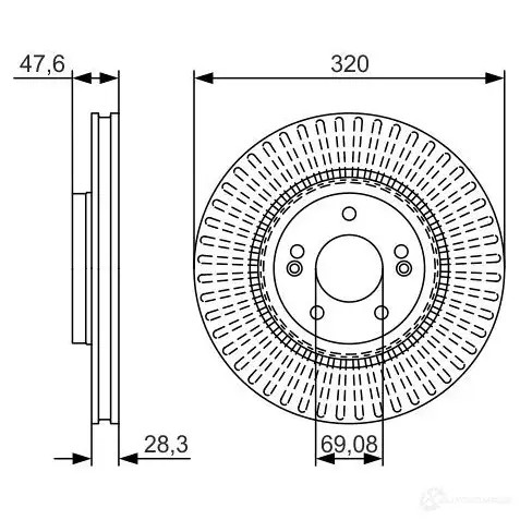 Тормозной диск BOSCH ZHK9AJ3 340169 BD1 708 0986479a21