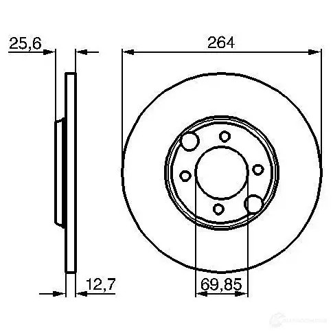 Тормозной диск BOSCH 0986478689 RDP86C 339119 BD6 03