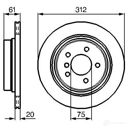 Тормозной диск BOSCH 339166 BD 680 K07L4ML 0986478768
