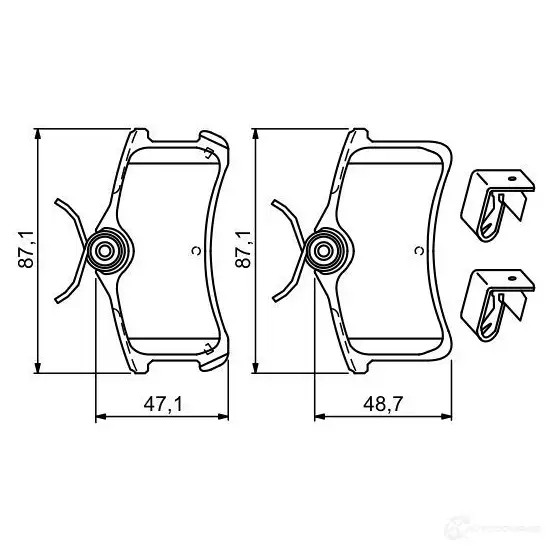 Тормозные колодки, комплект BOSCH 0986494274 342261 BP1186 24013