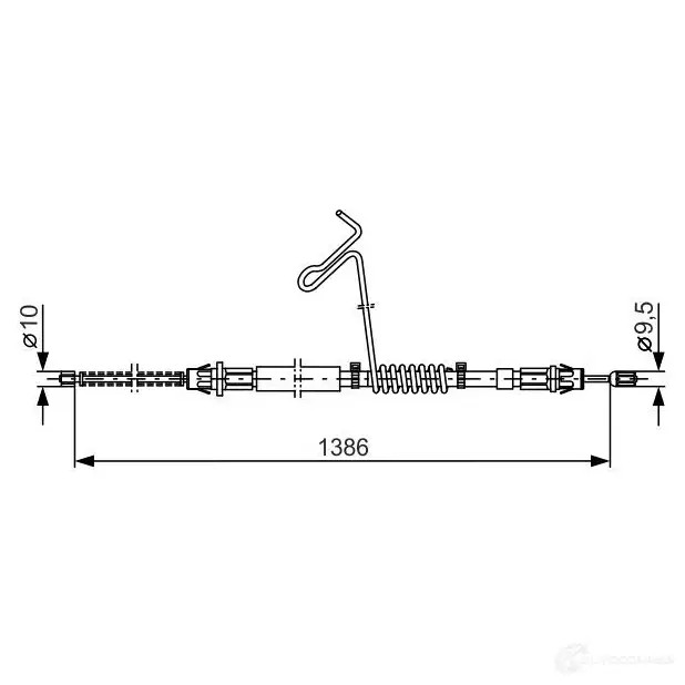 Трос ручника, стояночного тормоза BOSCH 1987477185 BC 873 KW4SZM 353431