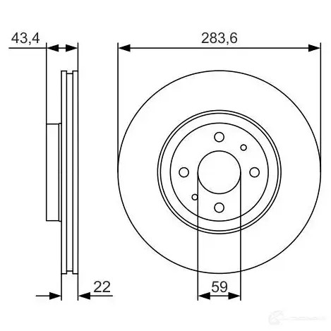 Тормозной диск BOSCH 340407 BD1897 E1 90R-02C0448/1099 0986479s01