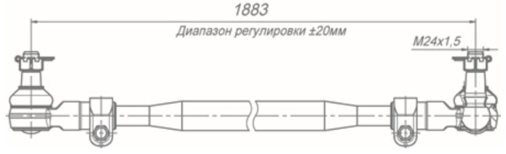 Тяга рулевая КАМАЗ-65201 промежуточная ROSTAR