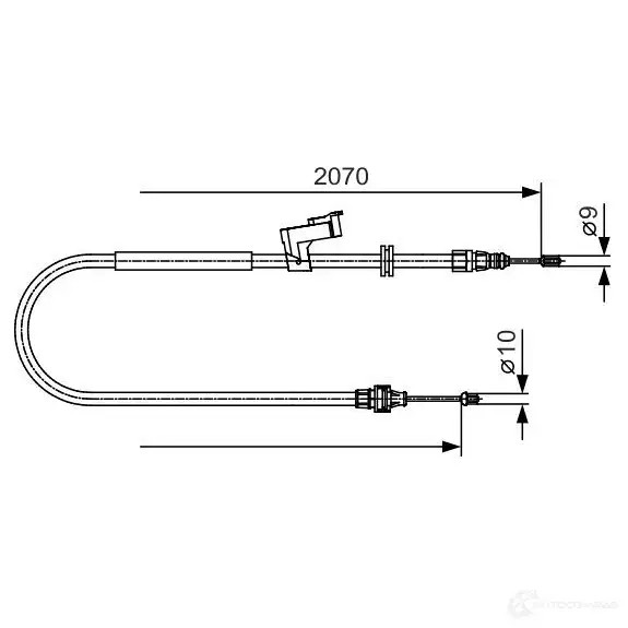 Трос ручника, стояночного тормоза BOSCH I2U2H B C1027 355203 1987482133