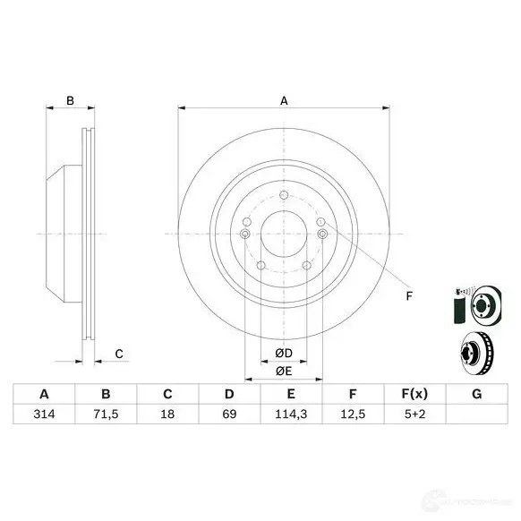 Тормозной диск BOSCH YLN VY 1437241103 0986479f43