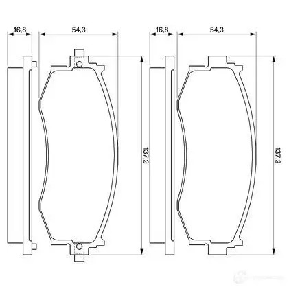 Тормозные колодки, комплект BOSCH 0986461121 21 527 337775 BP572
