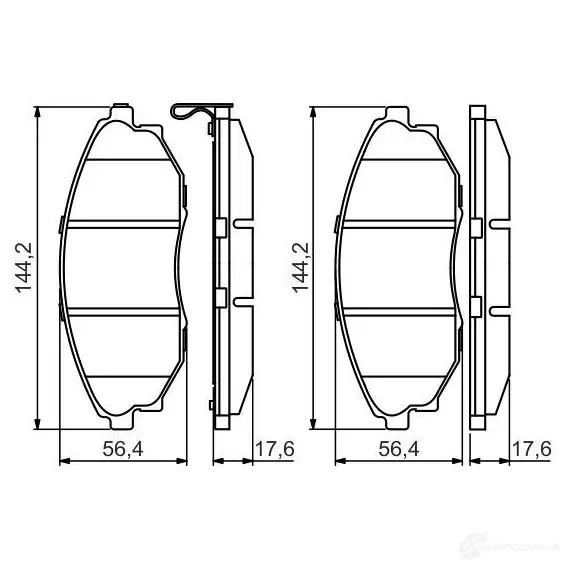 Тормозные колодки, комплект BOSCH BP1645 24864 0986495353 342843