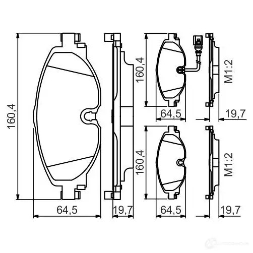 Тормозные колодки, комплект BOSCH 0986495347 25086 BP1639 342837