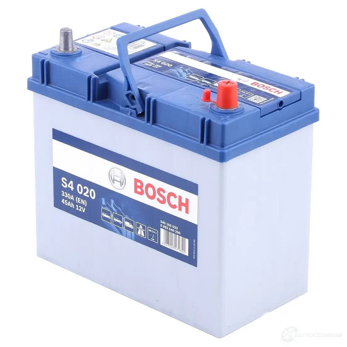 Аккумулятор 45 ач обратная 330 а 12 в Кальциевый [CA/CA] silver jis 238x129x227 BOSCH 0092S40200 M38JC 12V 45Ah 330A 304135