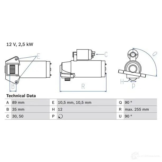 Стартер BOSCH 0986025200 331864 25 20 IRO704Q