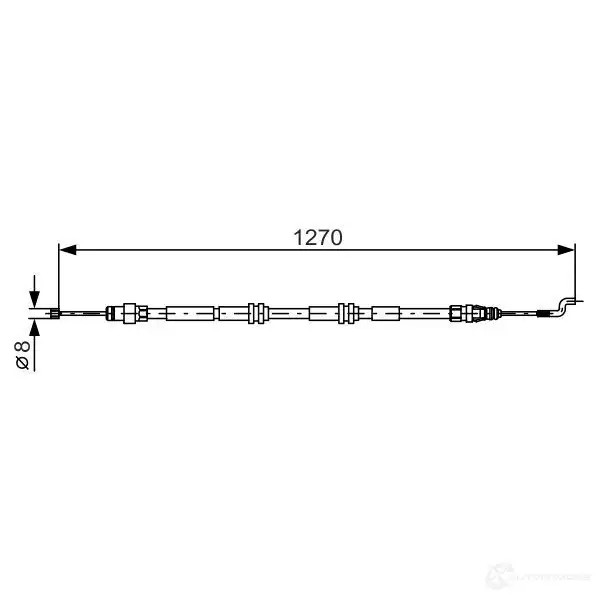 Трос ручника, стояночного тормоза BOSCH 355084 YBA4L55 1987482014 BC 908