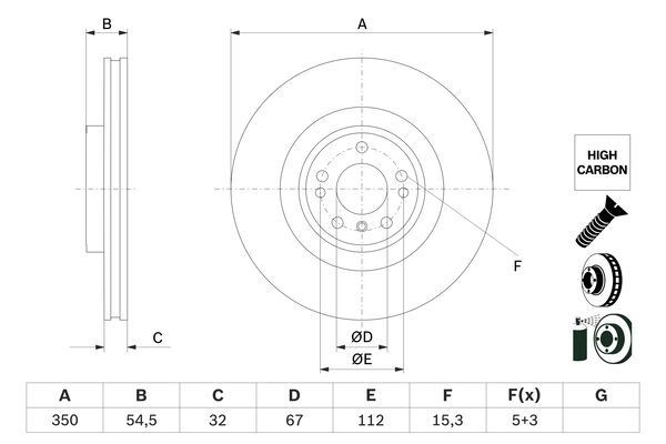 Тормозной диск BOSCH 0 986 479 E99 1440044654 IO8O KQH