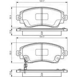 Тормозные колодки, дисковые, комплект Bosch 0 986 495 132 23088 BP1497 342695