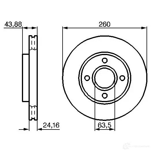 Тормозной диск BOSCH BD 587 0986478671 339107 IOWLU9R