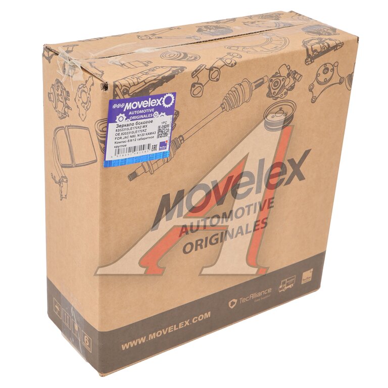 Зеркало боковое JAC N80, N120 КАМАЗ Компас-5/9/12 габаритное круглое MOVELEX