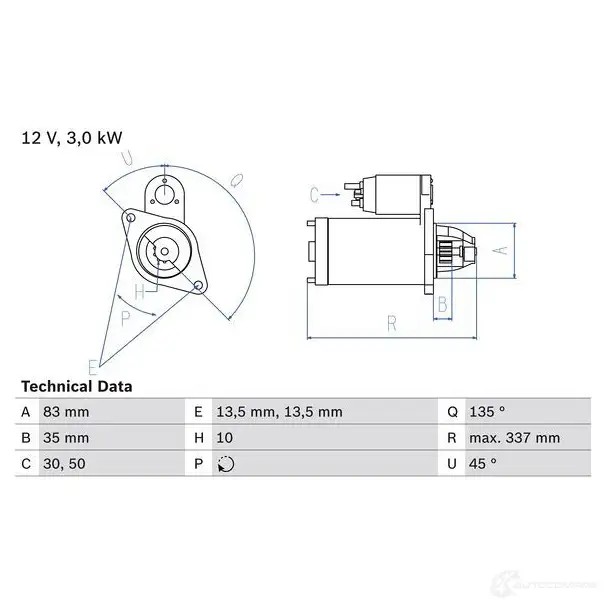 Стартер BOSCH 330987 124 2 0986012420 TN5N4