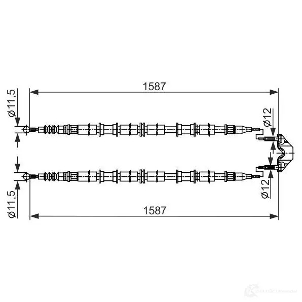 Трос ручника, стояночного тормоза BOSCH WTNV4 1987482537 BC 2537 355547