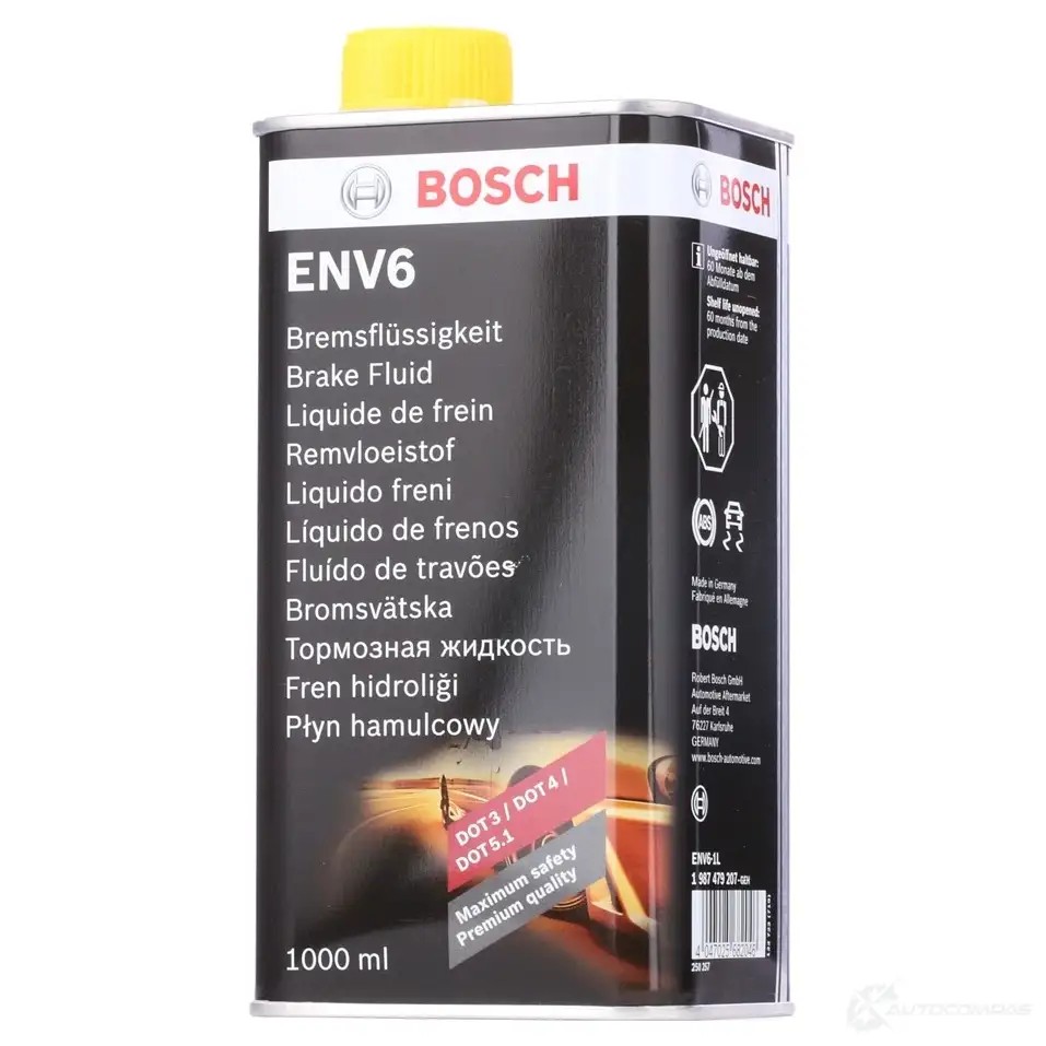 Тормозная жидкость DOT 3, DOT 4, DOT 5.1, 1 л BOSCH 1987479207 B F065 ENV6 1193507842
