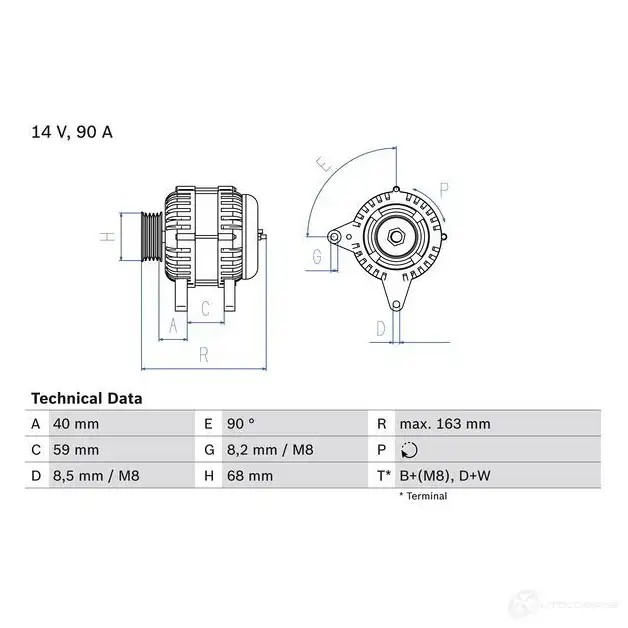Генератор BOSCH YXM09D5 332549 403 3 0986040330