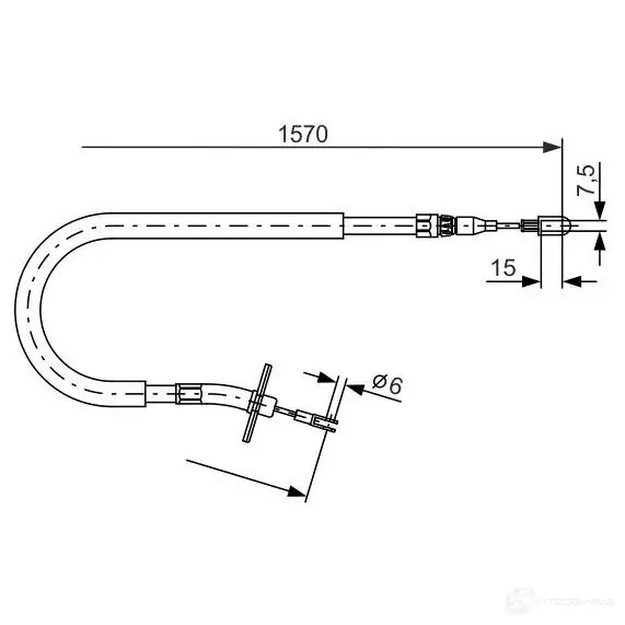 Трос ручника, стояночного тормоза BOSCH 1987477860 BC7 40 O0BOC8 353953