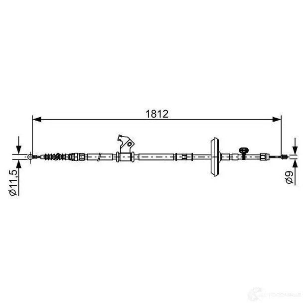 Трос ручника, стояночного тормоза BOSCH P274VW 355515 B C2503 1987482503