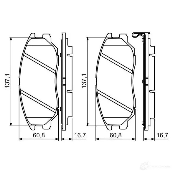 Тормозные колодки, комплект BOSCH 23725 0986494347 342334 BP1255