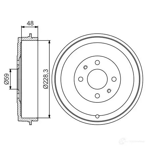 Тормозной барабан BOSCH 0986477212 EJY8VX DB28 3 338608