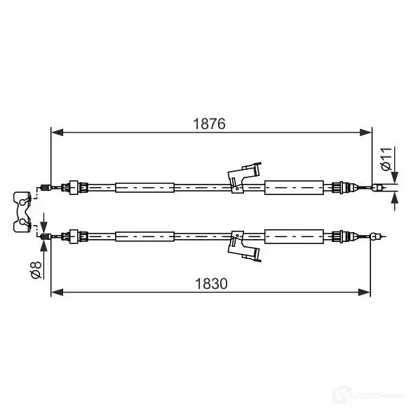 Трос ручника, стояночного тормоза BOSCH 1987477202 353442 BC 848 WA61QD