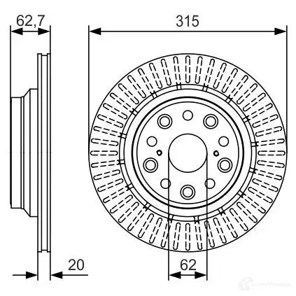 Тормозной диск BOSCH BD180 4 340500 0986479t06 RWX9PM