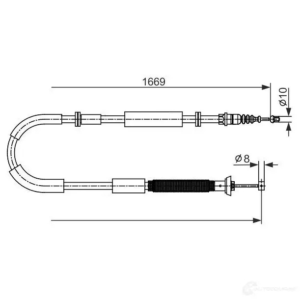 Трос ручника, стояночного тормоза BOSCH D1R1JY B C2588 355596 1987482588