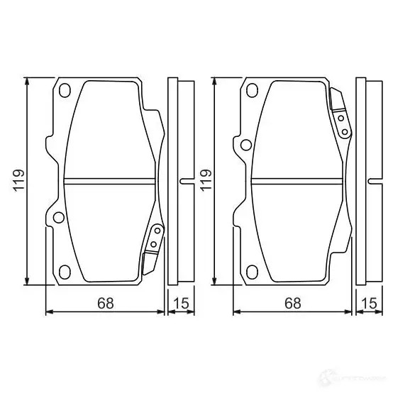 Тормозные колодки, комплект BOSCH 7298D410;7298D436;7549D436;7671D799 342463 0986494497 21679