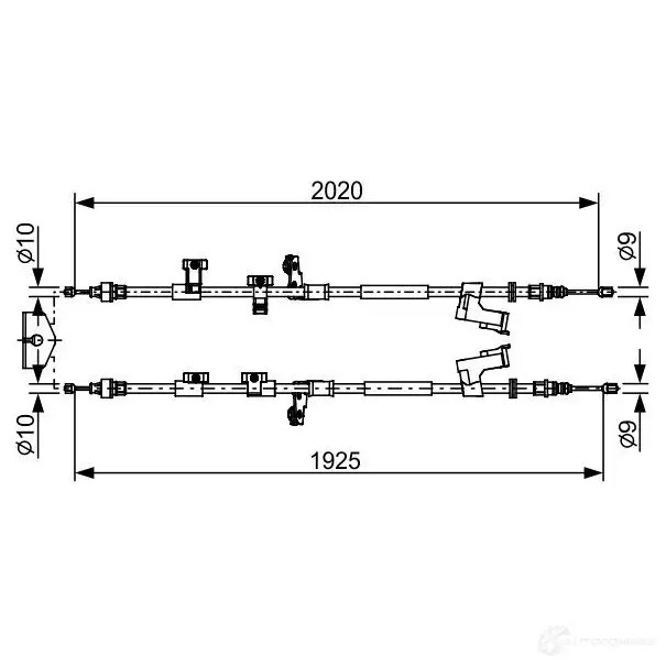 Трос ручника, стояночного тормоза BOSCH HEBWKVF 1987482709 BC2 709 355691