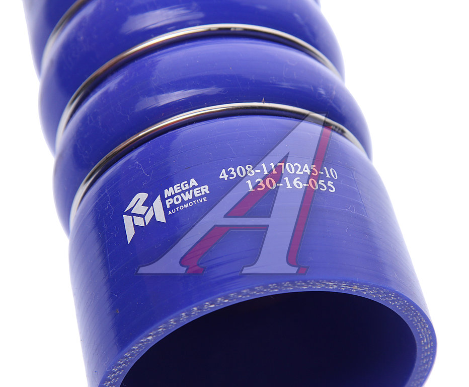 Рукав КАМАЗ-4308 наддува синий силикон (L=165мм, d=74) MEGAPOWER