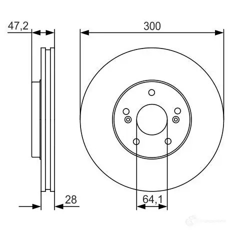 Тормозной диск BOSCH B D1782 AB5F1S 0986479r47 340358