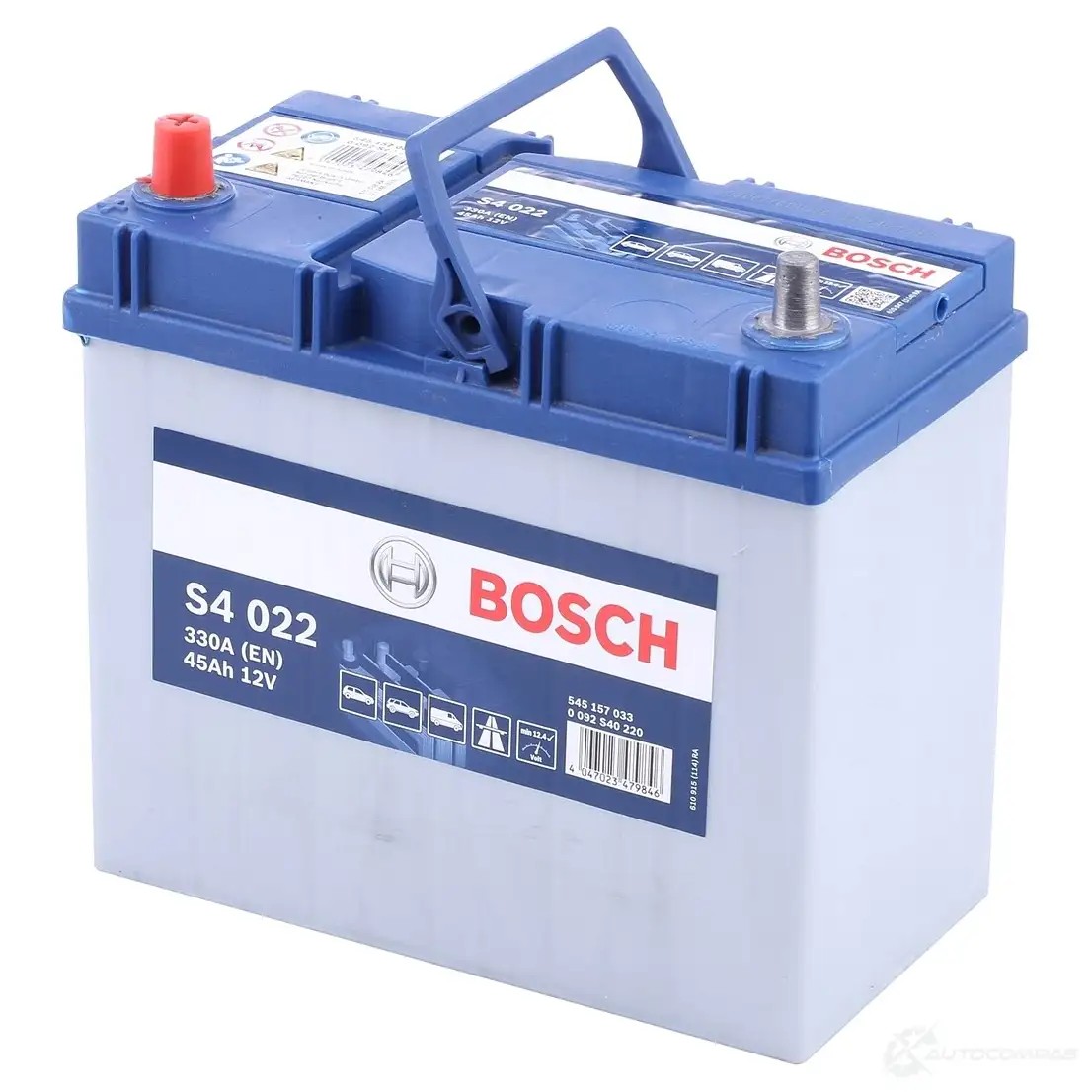 Аккумулятор 45 ач прямая 330 а 12 в Кальциевый [CA/CA] silver jis 238x129x227 BOSCH 304139 12V 45Ah 330A 545 157 033 0092S40220