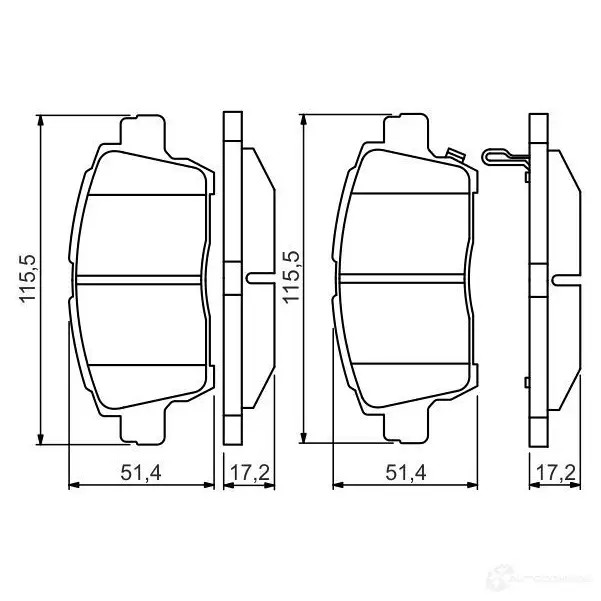 Тормозные колодки, комплект BOSCH 23510 0986495242 BP1540 342757
