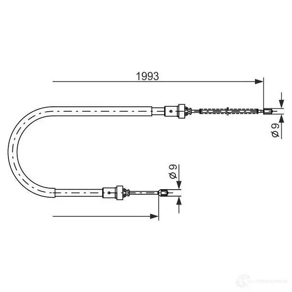Трос ручника, стояночного тормоза BOSCH 355299 BC2 233 1987482233 7E273