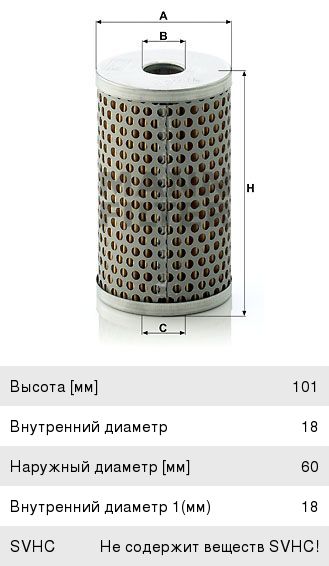 Фильтр масляный DAF IVECO MAN MERCEDES SCANIA VOLVO насоса ГУРа MANN
