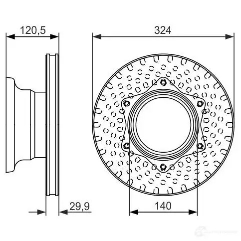 Тормозной диск BOSCH BD1 443 2UBSKRK 339818 0986479600