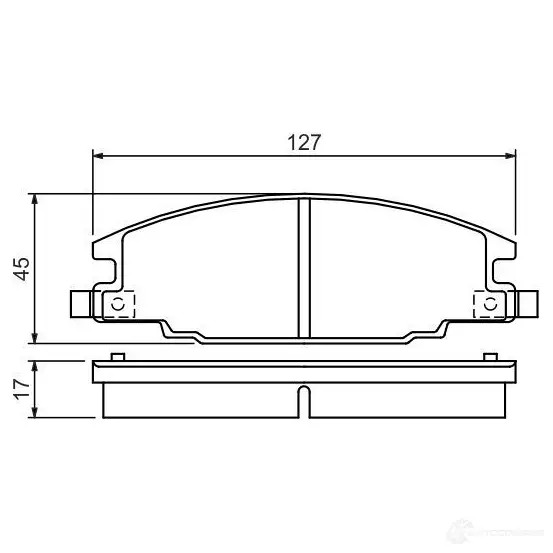 Тормозные колодки, комплект BOSCH 7253D363; 7347D363 0986460960 21 544 337730